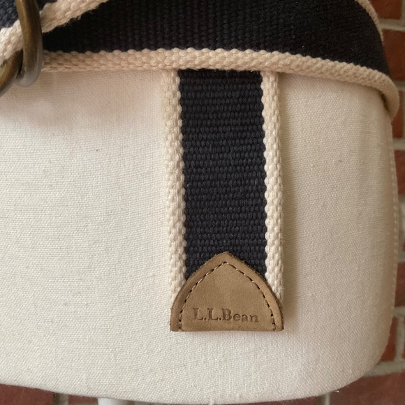 •NEW L.L.Bean Cotton Canvas Leather Unisex Adjustable Belt Size M NWOT - Picture 5 of 10